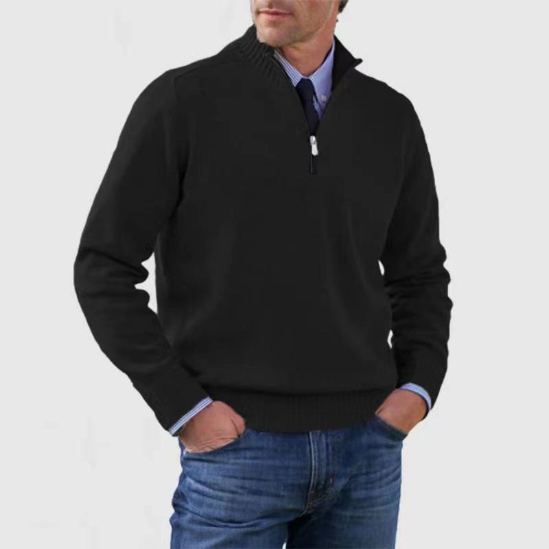 Classic Men’s Zip-Up Knit Sweater