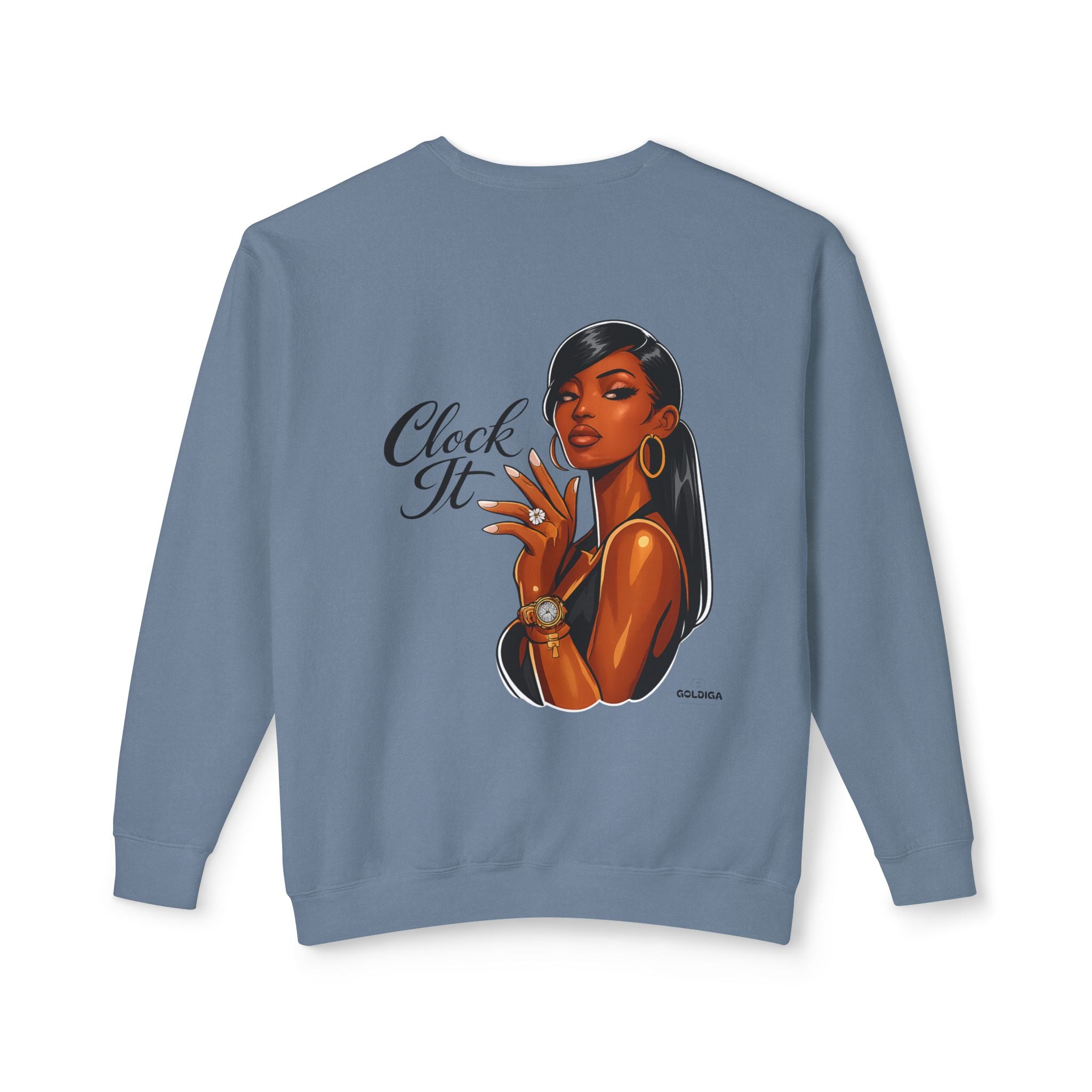 Crewneck Sweatshirt - 'Clock It' Glam Girl Graphic