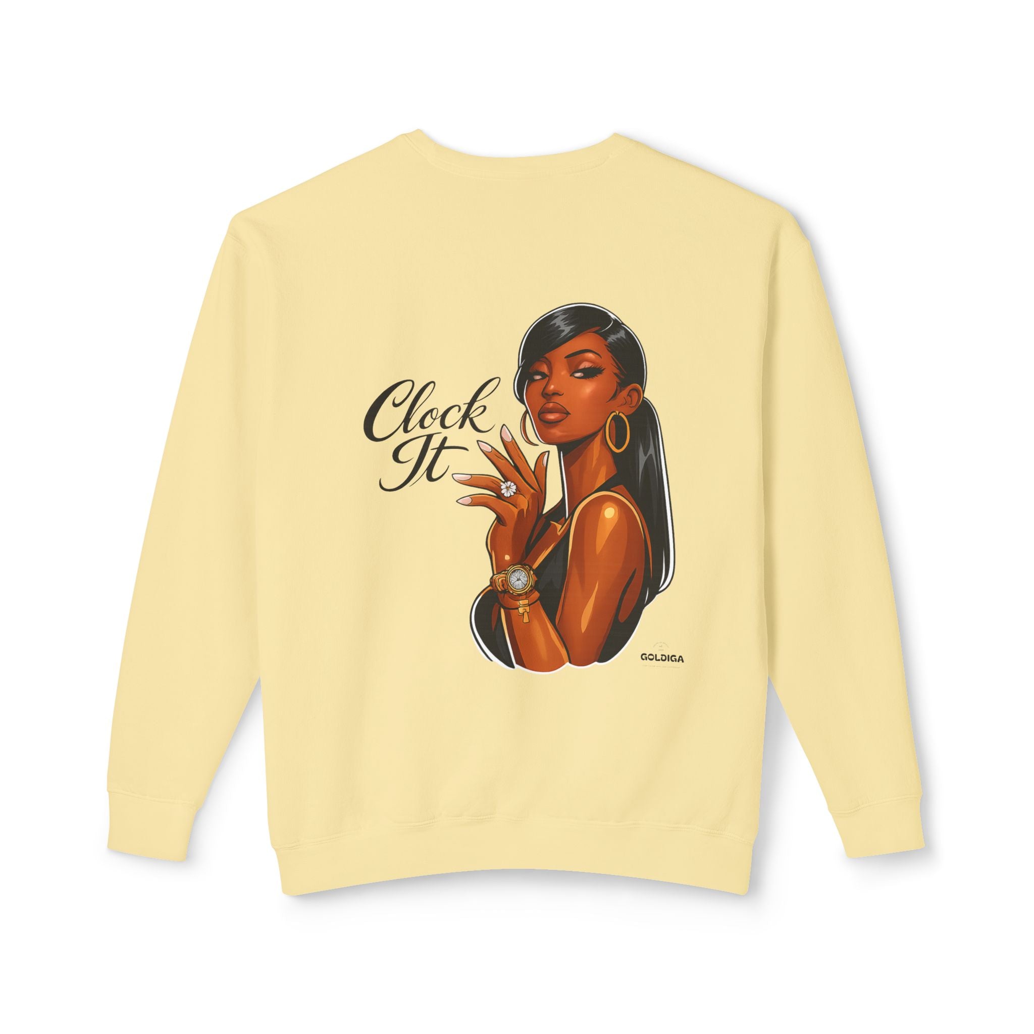 Crewneck Sweatshirt - 'Clock It' Glam Girl Graphic