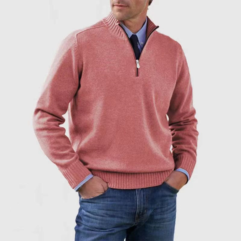 Classic Men’s Zip-Up Knit Sweater