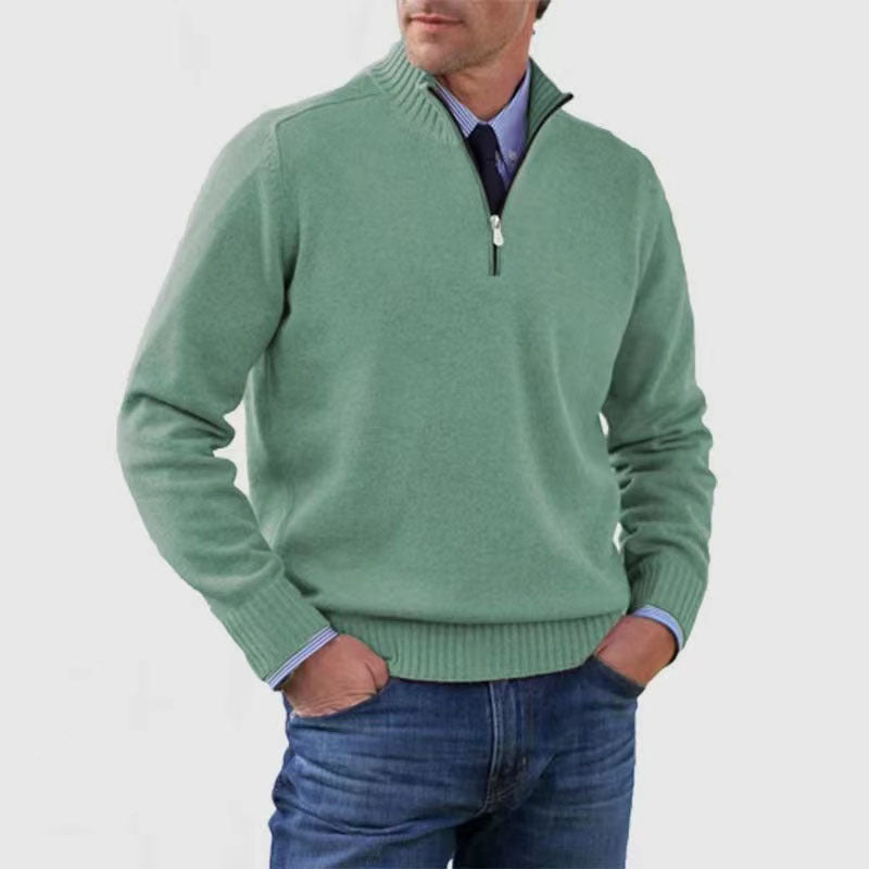 Classic Men’s Zip-Up Knit Sweater
