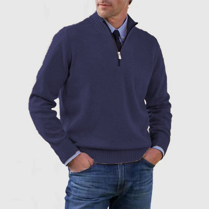 Classic Men’s Zip-Up Knit Sweater