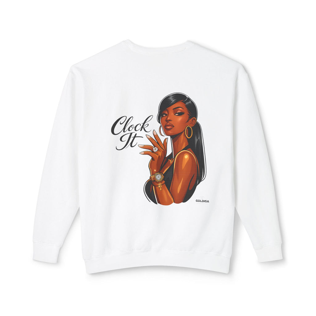 Crewneck Sweatshirt - 'Clock It' Glam Girl Graphic