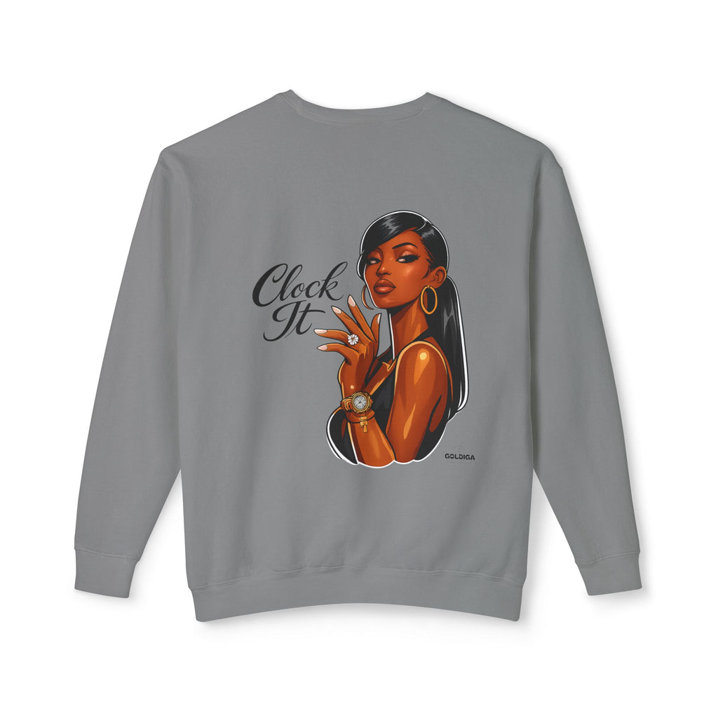 Crewneck Sweatshirt - 'Clock It' Glam Girl Graphic
