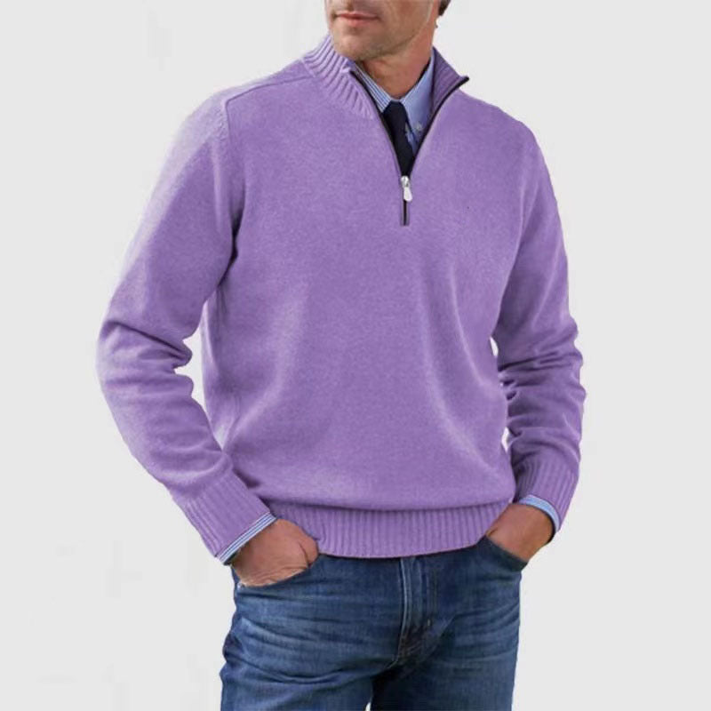 Classic Men’s Zip-Up Knit Sweater