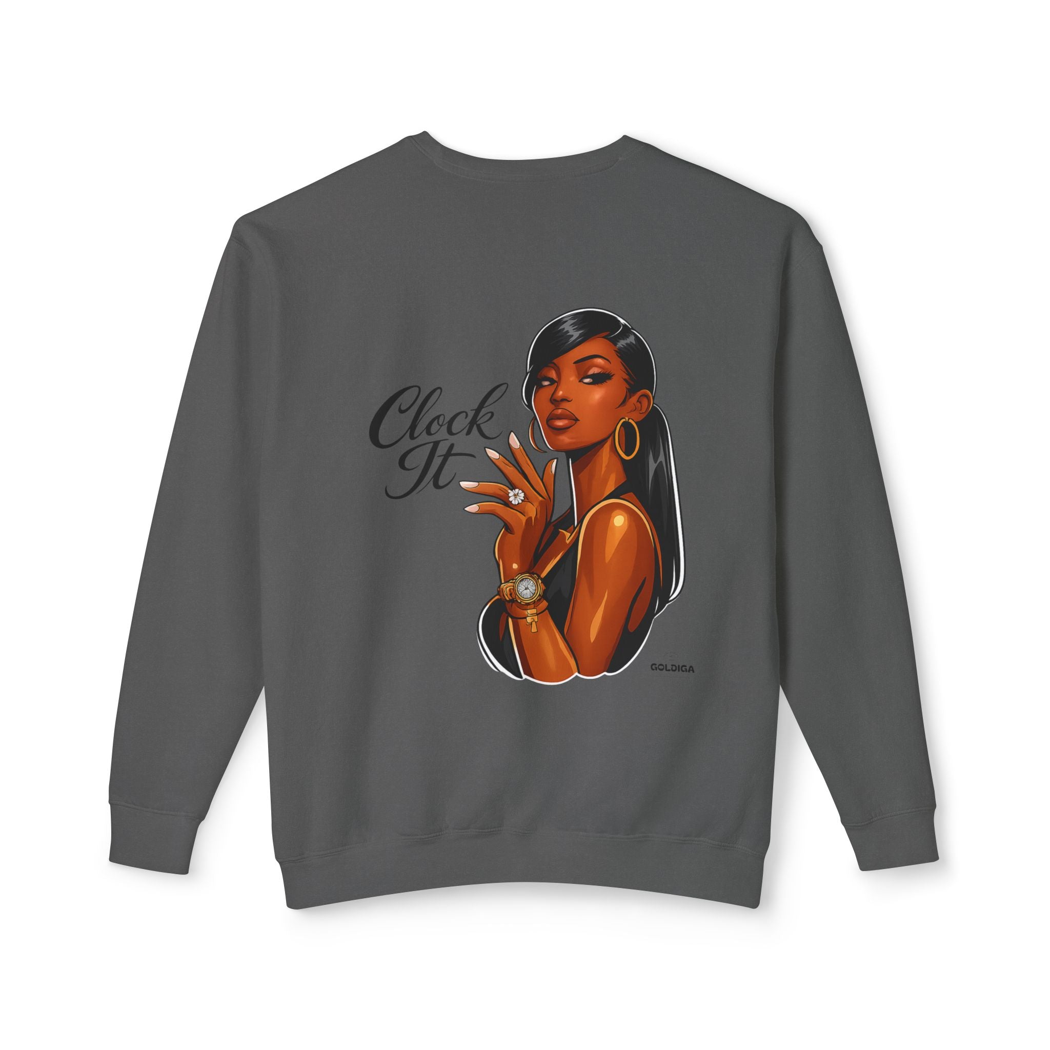 Crewneck Sweatshirt - 'Clock It' Glam Girl Graphic