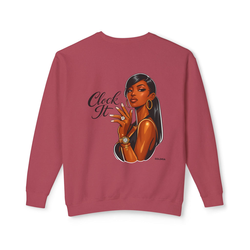Crewneck Sweatshirt - 'Clock It' Glam Girl Graphic