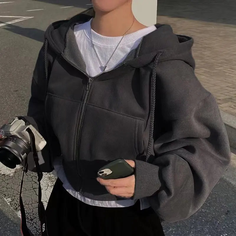 Versatile Cropped Hoodie